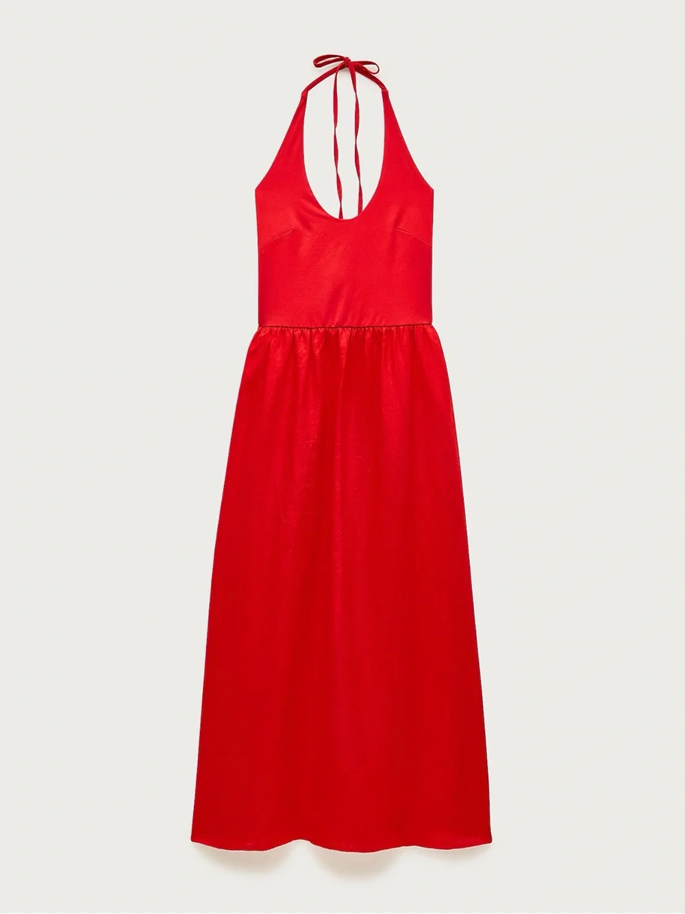 J. Crew Red Halter Maxi Dress